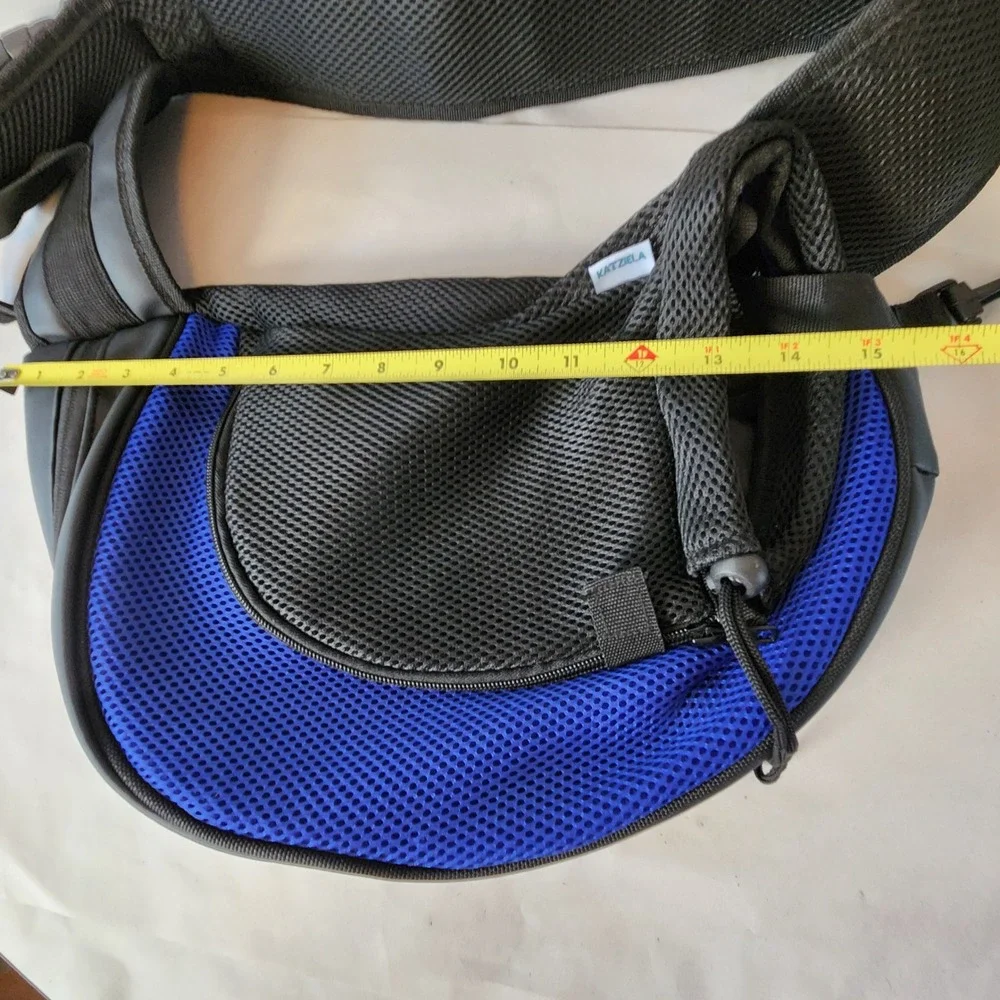 NWOT Katziela Hands-Free Pet Carrier Sling Bag Breathable Blue Mesh Travel Tote